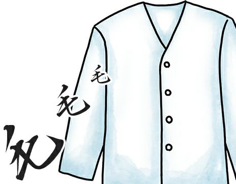 体毛落下防止付調理服