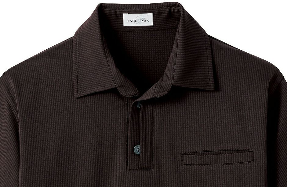即完売品　和紙ミックス　ニットポロシャツ　ブラウン Knuth Marf - sheer polo knit / シアーニットポロシャツ