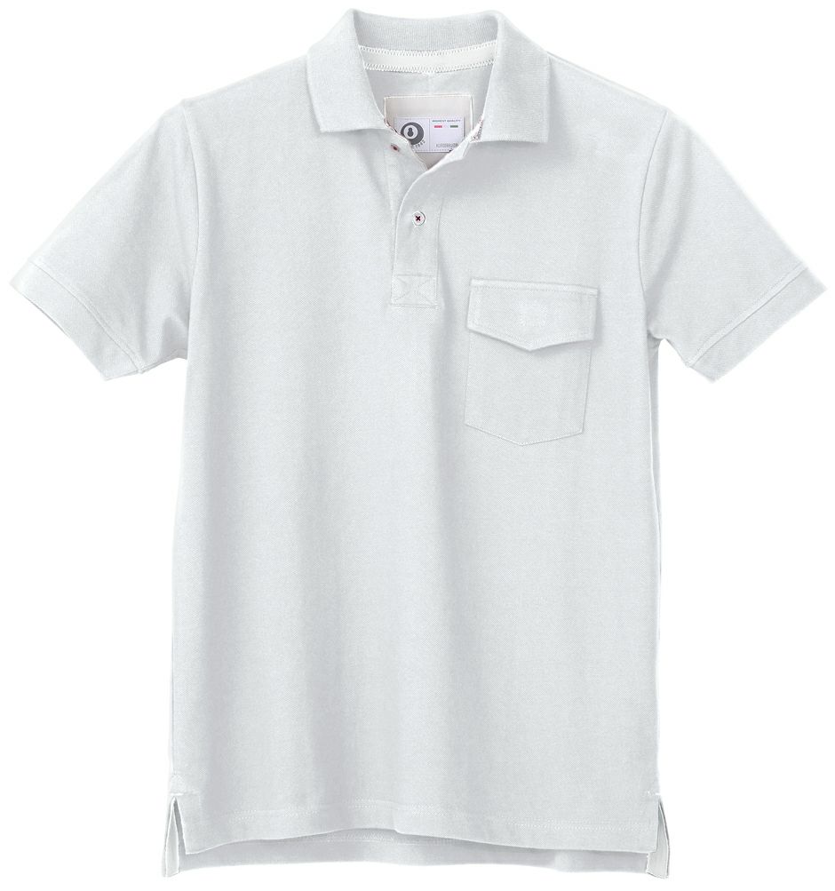 厚手！綿100％】半袖ポロシャツ（鹿の子・スリット入り） [KURO-26447