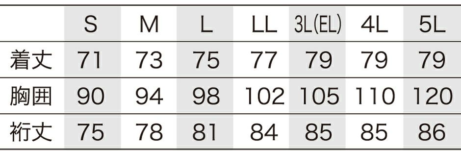 サイズ表