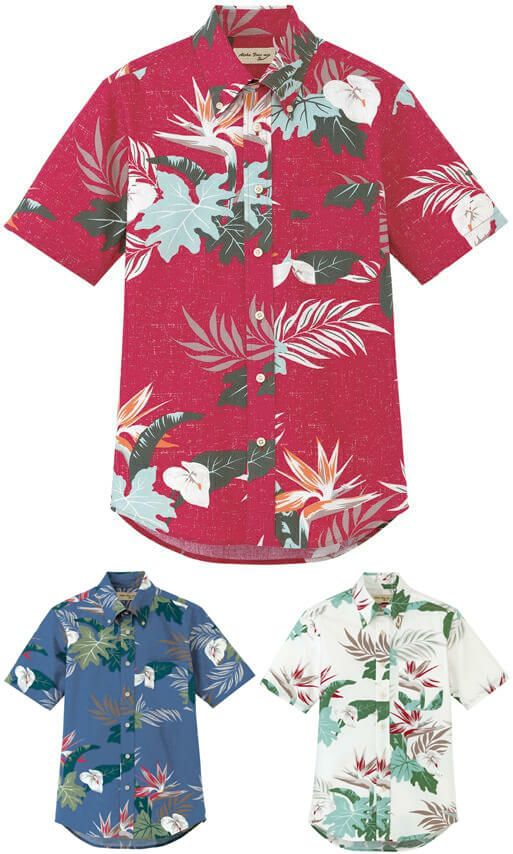 リーフ柄アロハシャツ [BON-FB4518U]