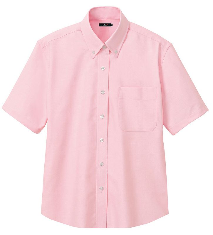 ピンク＃060/ノーアイロン形態安定シワにならないレディース半袖ワイシャツ