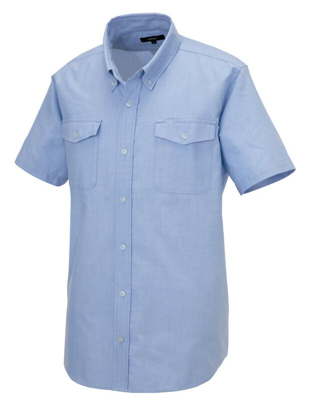 韓国　シャツ　青　水色　ワイシャツ　ポケット