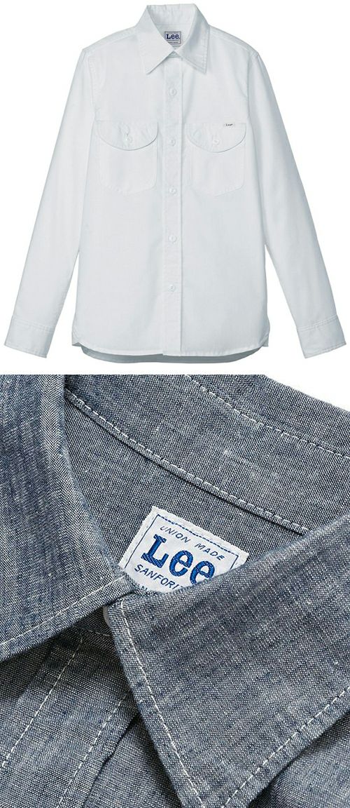 (リー) Lee レディース シャンブレー半袖シャツ LCS43005 ブルー L - 3