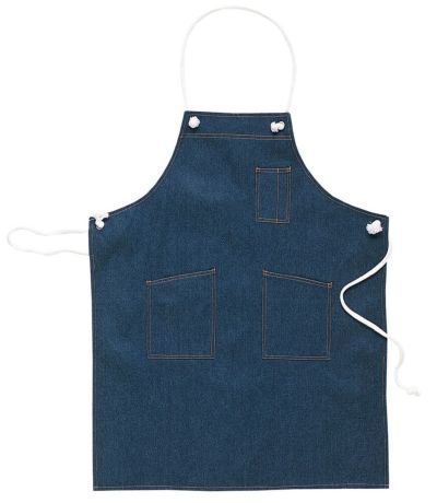 胸当てデニムエプロン [KURO-47224]│名入れロゴ刺繍
