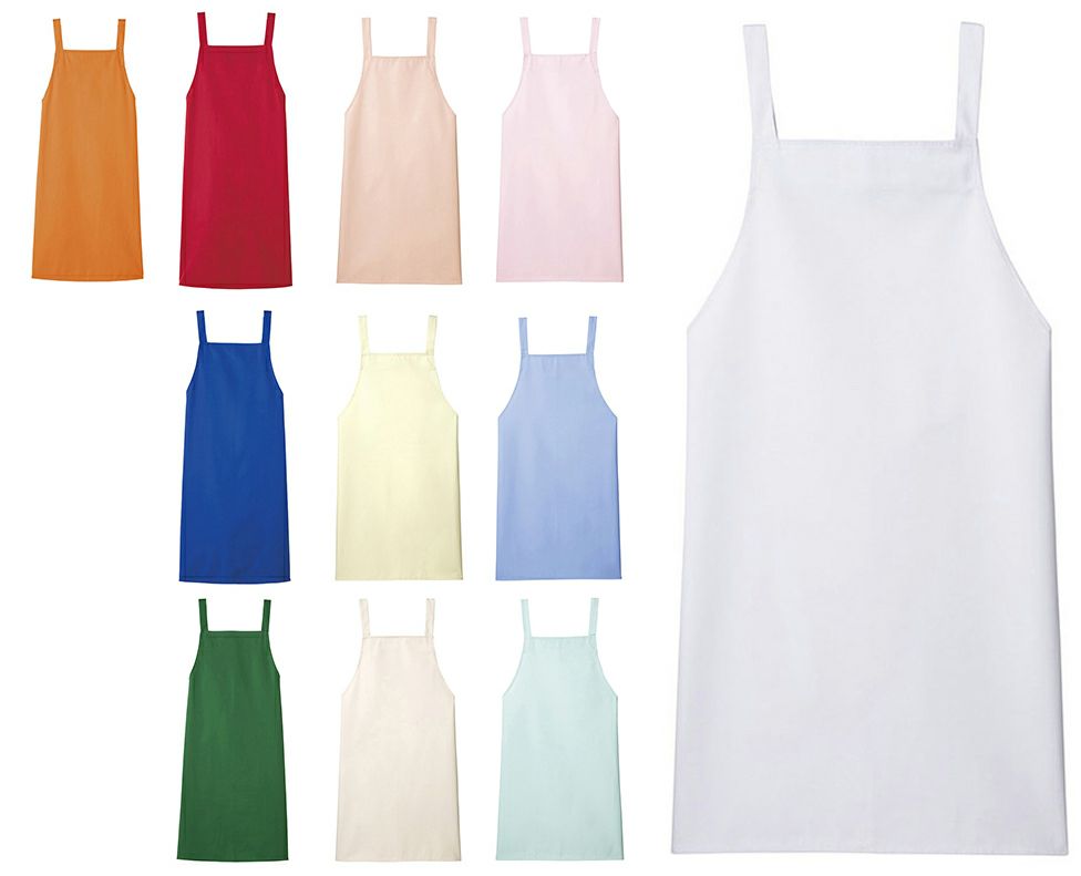 【食品工場専用】胸当てエプロン（ポケット無し） [SUN-EM704]