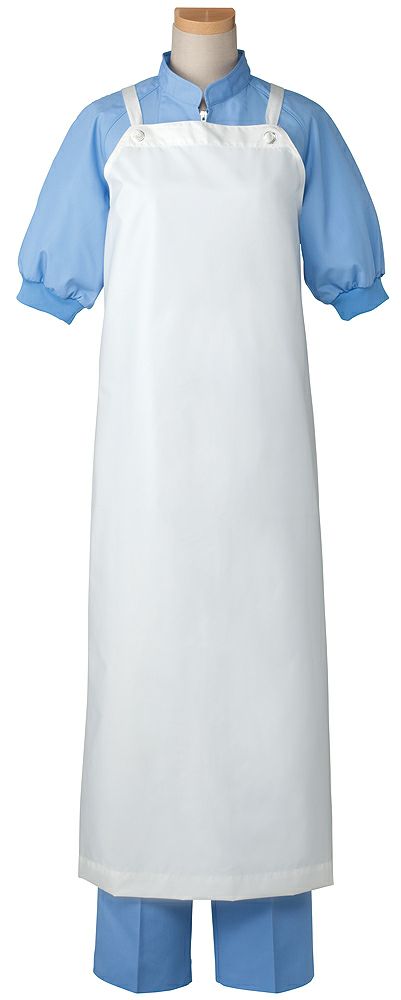 【防水】胸付きナイロンエプロン [SUN-G5104] ホワイト