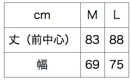 サイズ表