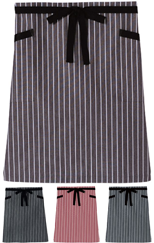 ストライプ柄ミドルエプロン