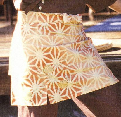 ダークレッド：【麻の葉ぼかし】前掛け