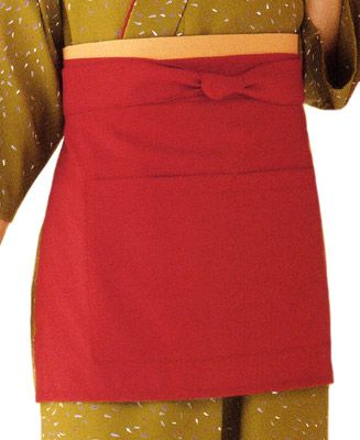 ▼＃エンジ／EP7507　前掛けエプロン【短】／ポケットは２個付いてます。