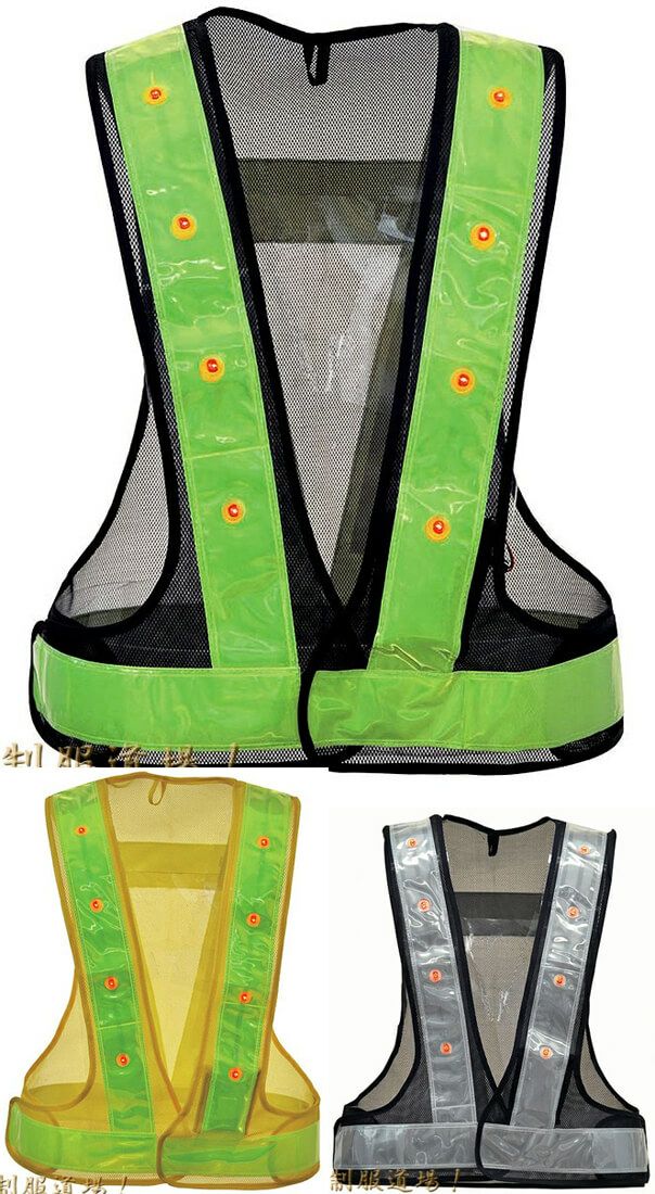 【LEDライト16個付き】安全反射ベスト（単３電池２本使用・別売）[CCS-59165] 