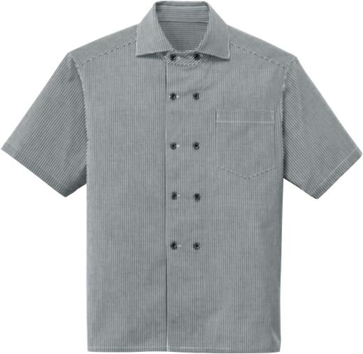 【ギンガムチェック柄】半袖コックシャツ（男女兼用） [IST-BL262]