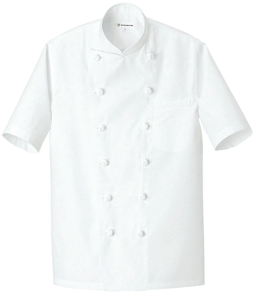 ホワイト／薄手で涼しい夏用抗菌防臭半袖コックコート