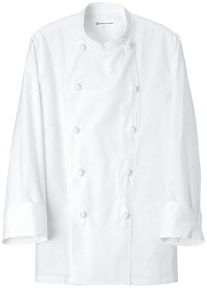 ホワイト／薄手で夏用の長袖コックコート