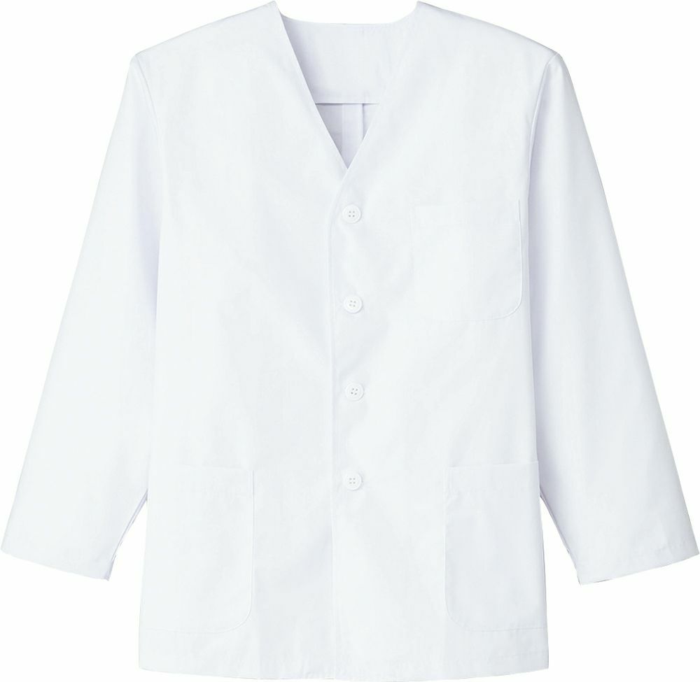 【メンズ】長袖・調理服（抗菌加工） [SRV-FA320]　ホワイト（白）