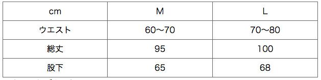 サイズ表