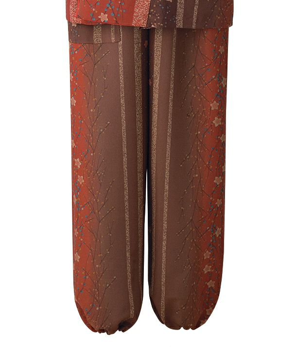 【日本製】茶衣着パンツ [夕映え草木紋] [SUN-K3672]