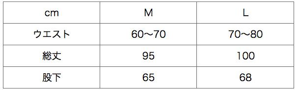 サイズ表