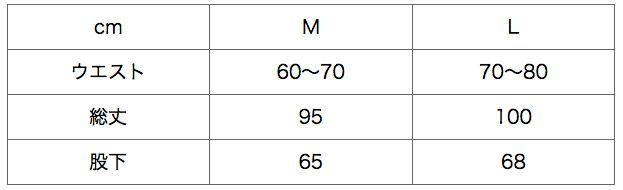 サイズ表