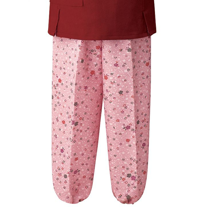 茶衣着パンツ [透かし文様に花柄]（女性用） [SUN-OD247]