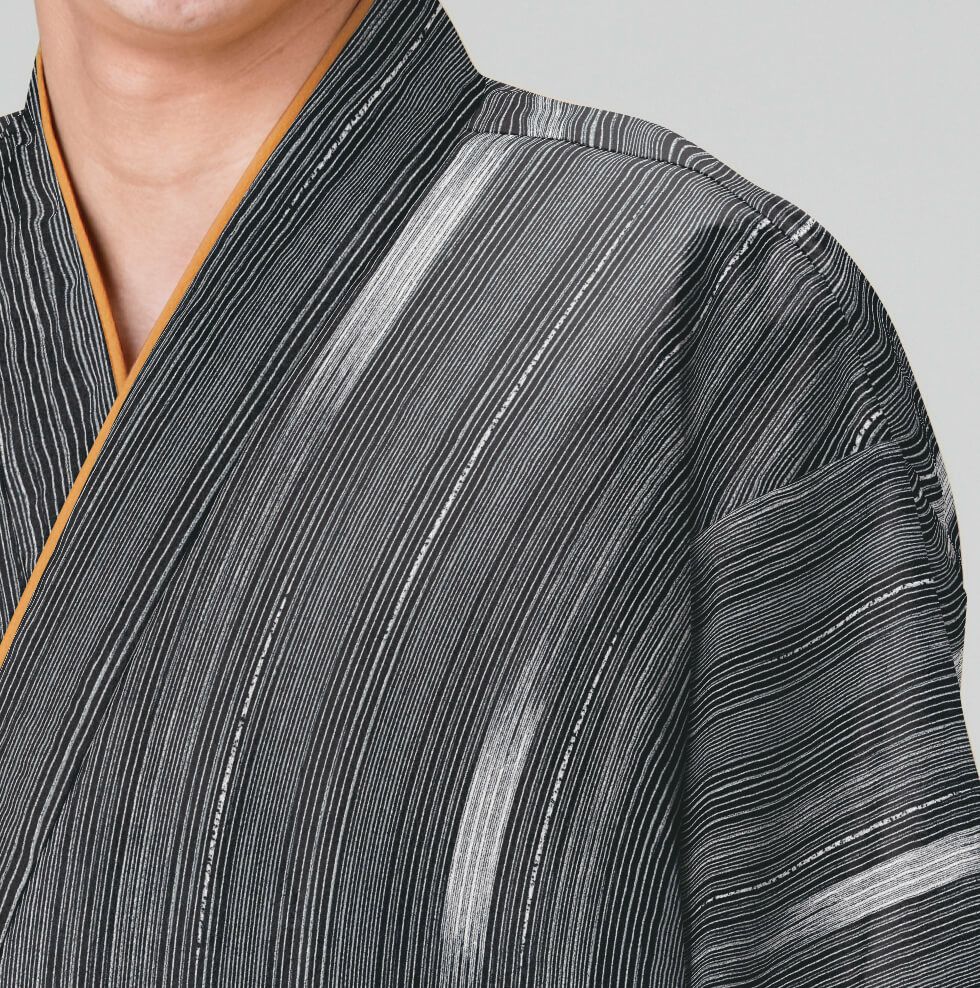 ＃絣柄・グレー×黄