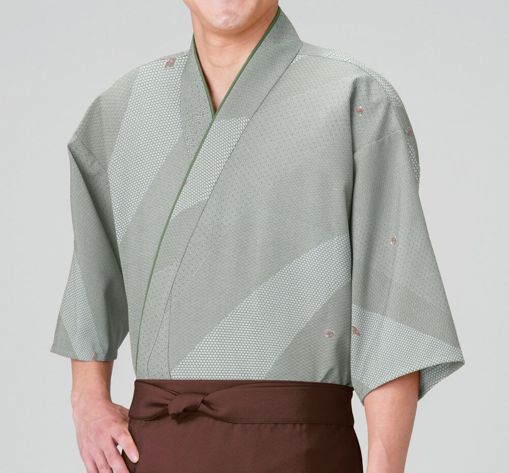 【日本製】作務衣・上着・グレー