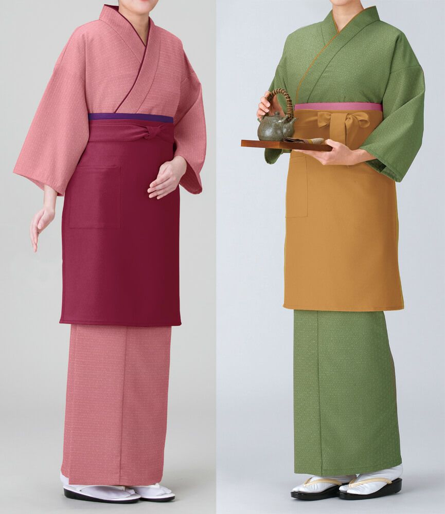 麻の葉柄・作務衣の着用写真