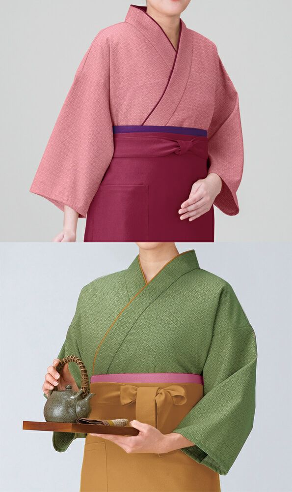 【日本製】作務衣・上着 [麻の葉] [女性用] [KY-SJ4031-SJ4032]　ピンク