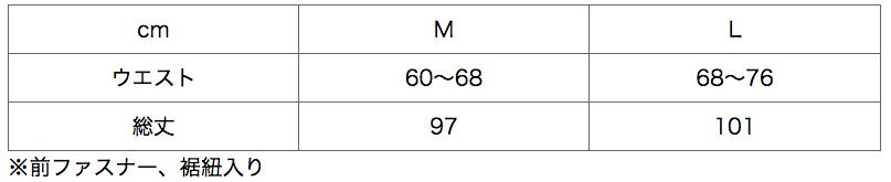 サイズ表