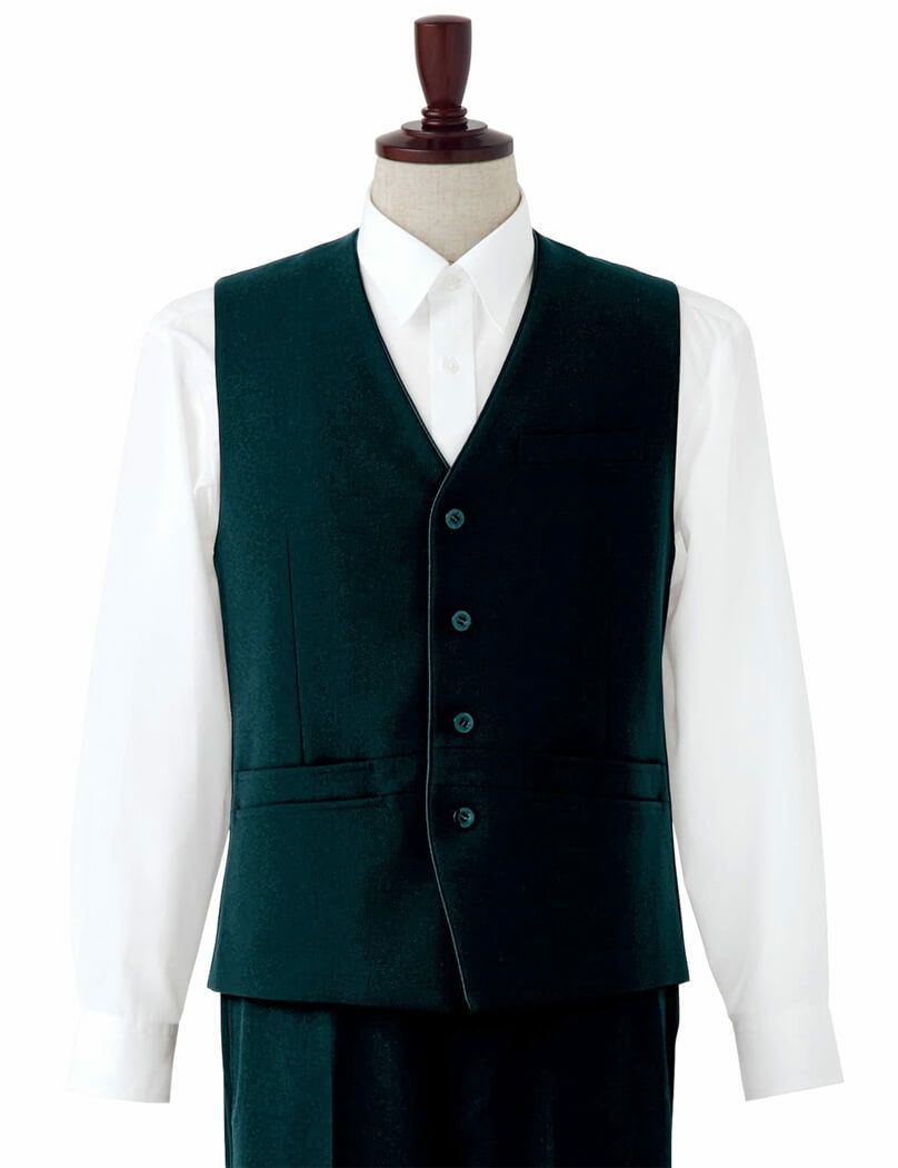 フォーマル黒ベスト（静電加工） [7-CJ4314