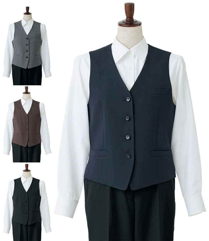 ストレッチ仕事用レディースベスト　4色展開