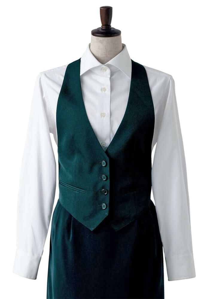 【レディース】カマーベスト（ホルターネック・制電） [7-CJ4331]