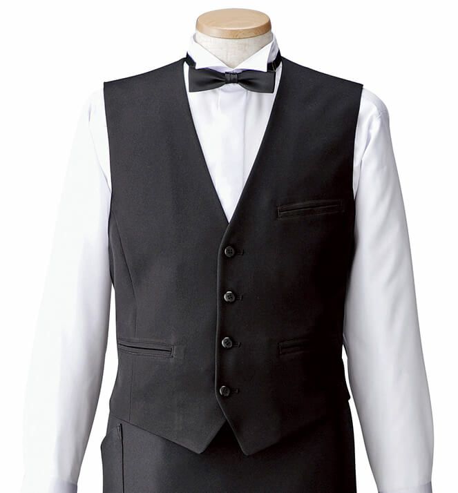 【メンズ用】黒ベスト（ストレッチ・帯電） [AZ-HS2800]