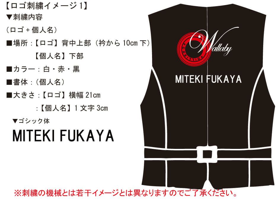 お客様との打ち合わせ時に実際に見ていただいた黒ベスト完成イメージ画像