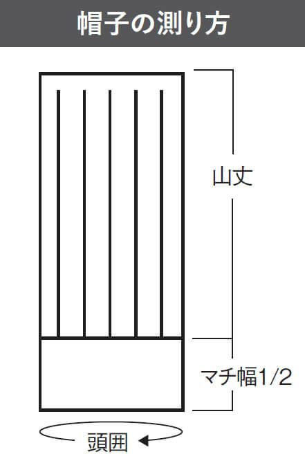 コック帽のサイズの測り方