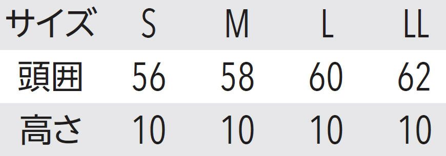 サイズ表／※一般の成人男性だとLでちょうど。　LLで少しゆとりがあります。