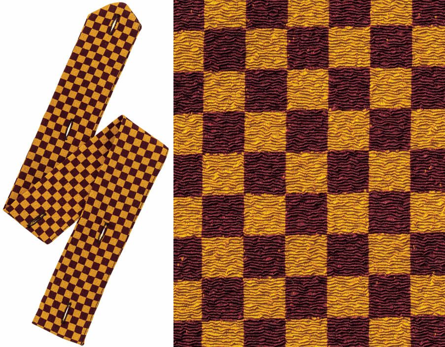 市松文様柄からし色＃B