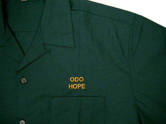 ダーツチーム【ODO】様のネーム刺繍事例