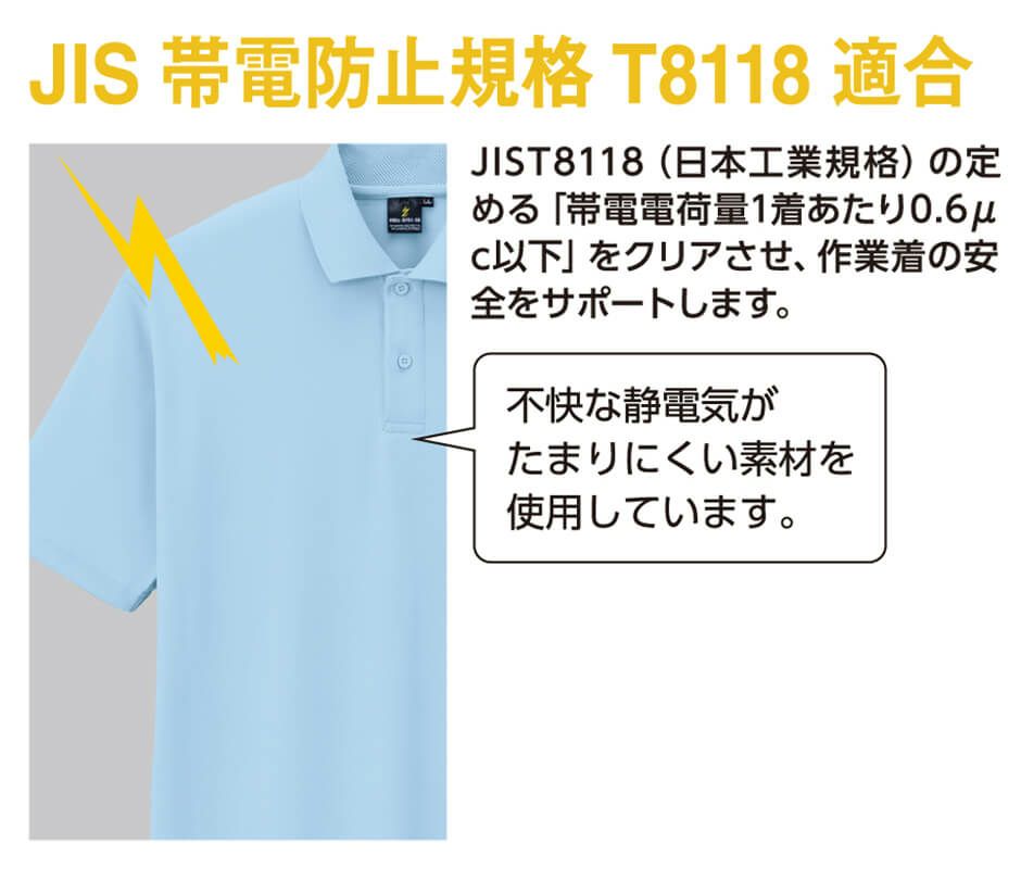 JIS帯電防止規格T8118適合の説明画像