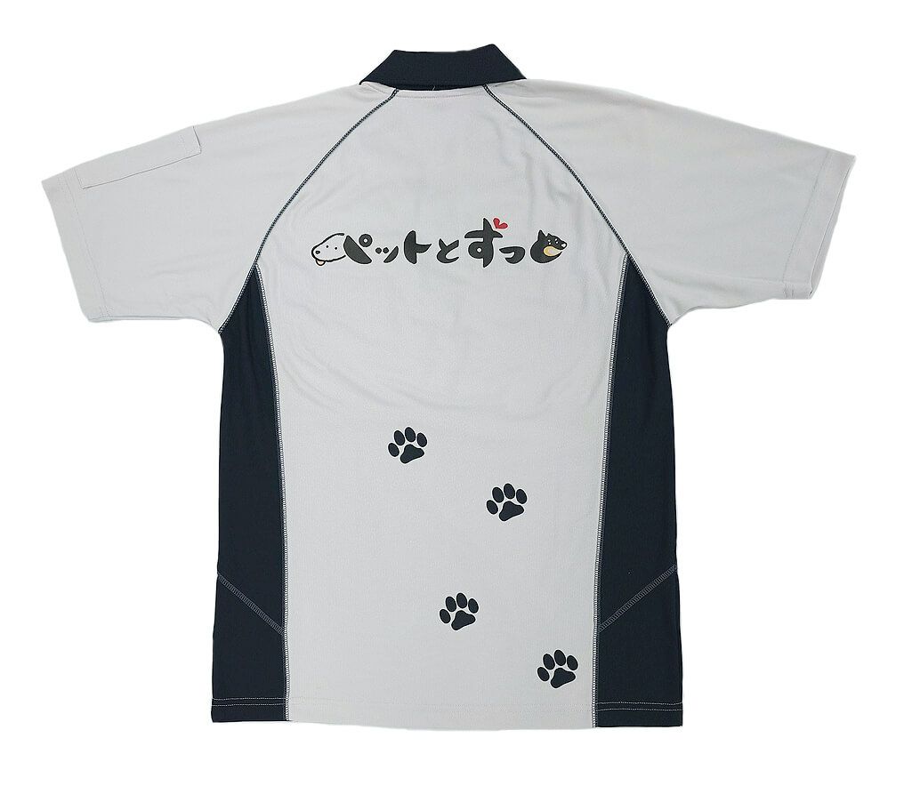 背中の上部、下部にもオリジナルプリントさせていただいております。