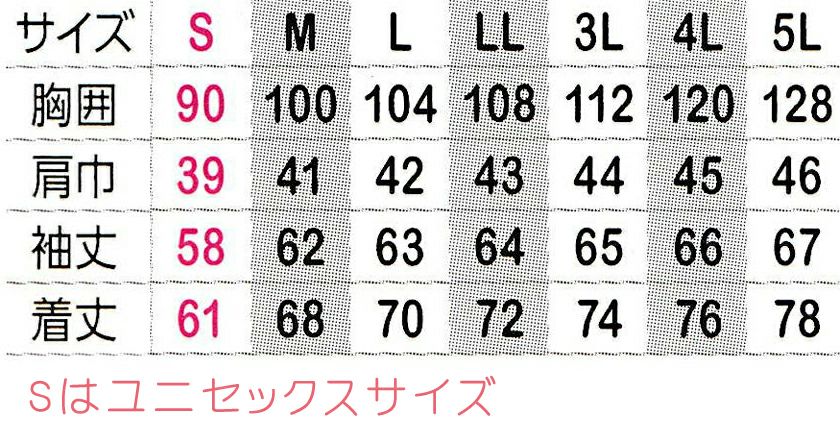 サイズ表