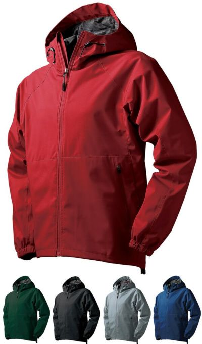 赤と黒のフード付きウィンドブレーカー Under Armour フード付き