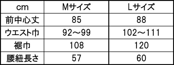 サイズ表