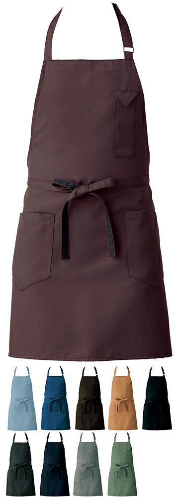 制電素材の首掛け胸当てエプロン