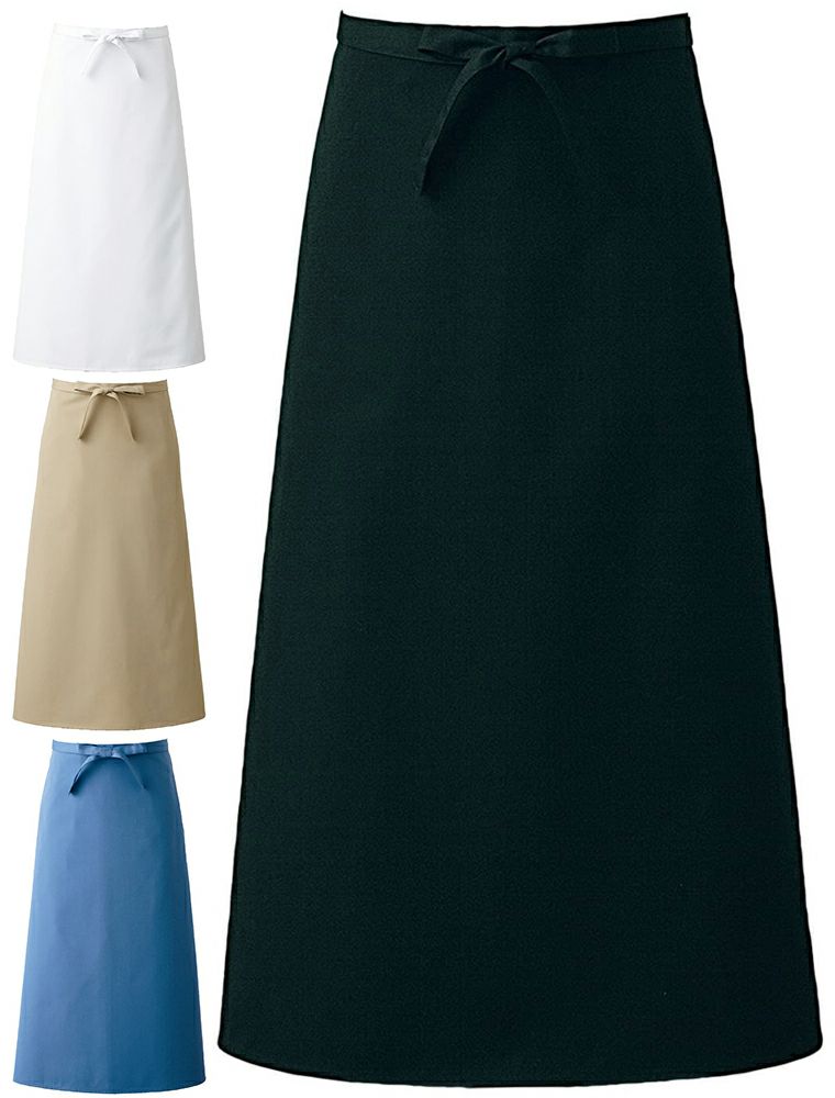 お尻が隠れる抗菌防臭・撥水撥油のロング丈ソムリエエプロン