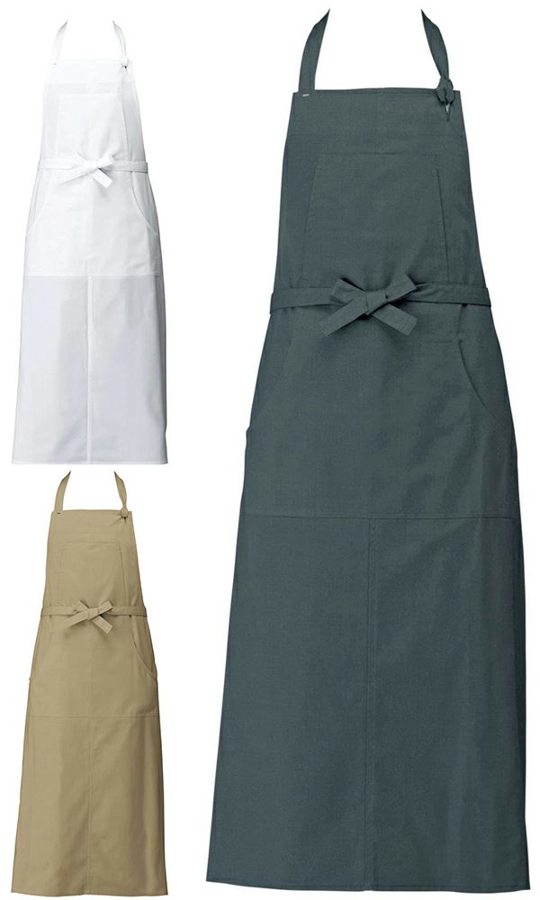 お尻が隠れる胸当てエプロン