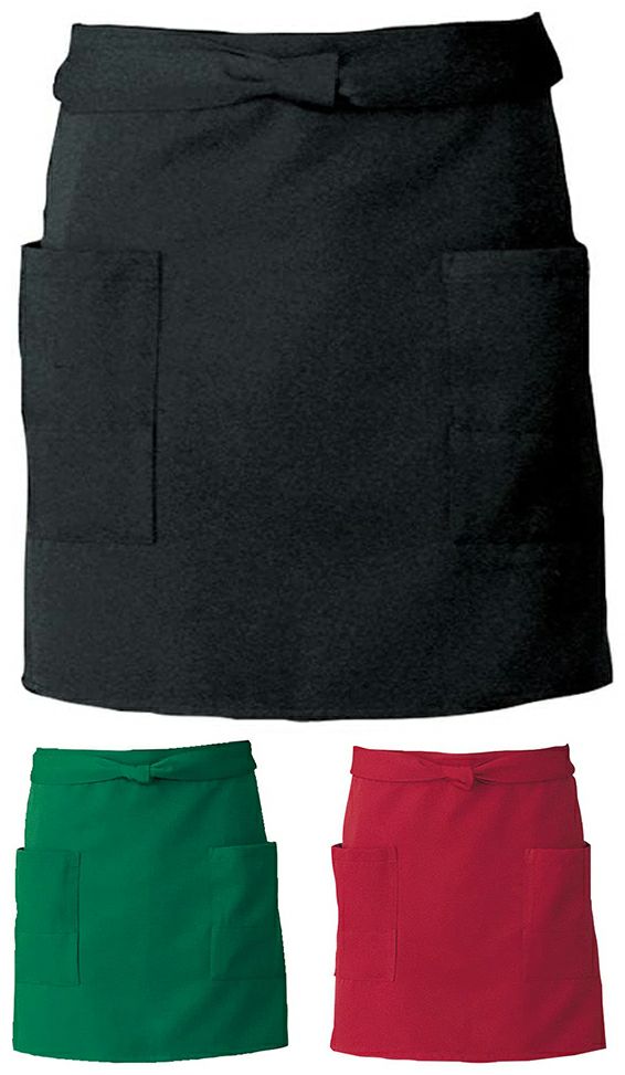 【制電素材】腰下ショート丈エプロン