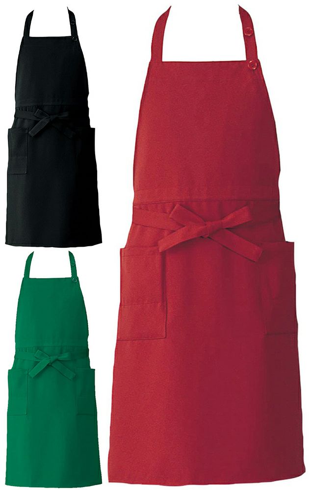 【制電素材】首掛け胸当てエプロン