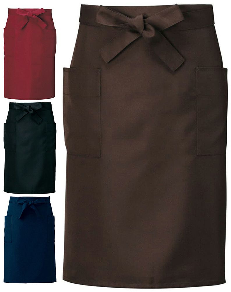 【制電素材】腰下ミドル丈エプロン